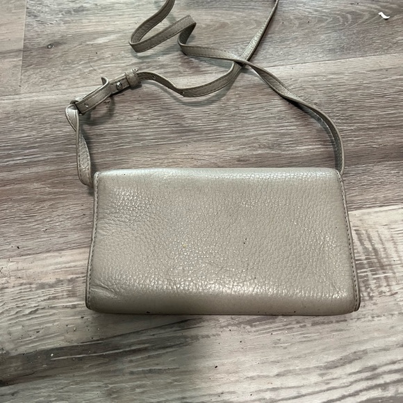 Authentic Tory Burch Elegant Gray Crossbody Bag Wallet Crossbody Clutch Grey Sil - Picture 2 of 4